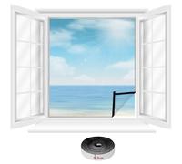 QWORK® Mosquitera para Ventana con Cinta Autoadhesiva, Mosquitera a Prueba de Gatos, Red de Seguridad, poliéster Resistente al Desgarro, 100 x 120 cm