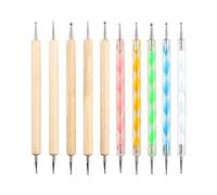 QWORK® Nail Art Design Pintura Pening Kit, Juego de herramientas de punteado para el arte del clavo, patrón de grabación en relieve, 10PCS