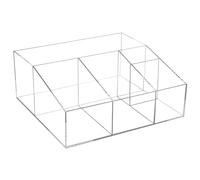 QWORK Organizador acrílico para estación de café - Organizador transparente para encimera con 5 compartimentos espaciosos