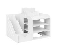 QWORK® Organizador de Escritorio de Oficina, Organizador Papeles, Soporte de Documentos A4, 4 Niveles