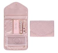 QWORK Organizador de joyas de viaje - desplegado 45 x 23 cm (17,5 x 9 pulgadas), bolsa plegable de almacenamiento de joyas para anillos, collares, pulseras, pendientes