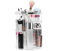 QWORK® Organizador de maquillaje giratorio, organizador de maquillaje con 9 capas ajustables, gran almacenamiento de cosméticos, para dormitorios, baños