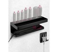 QWORK® Organizador de Soporte de Pared Compatible con Dyson Airwrap y Accesorios, Incluido el Gancho para Enchufe