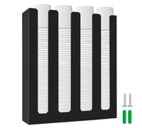 QWORK Organizador de tapas de tazas de salsa de porciones acrílicas, almacenamiento duradero de 4 compartimentos para tazas y tapas de 2 onzas, montaje en encimera y pared, ideal para uso doméstico y