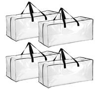 QWORK® Pack de 4 Bolsas de Mudanza y Almacenamiento Grande, 73 * 33 * 33 cm, con Cremalleras y Asas Resistentes