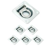 QWORK® Pack de 6 Anillos de Sujeción Tráiler, Canal de Amarre, Accesorios para Remolque, fijación para el Transporte de mercancías