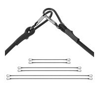 QWORK® Pack de 6 Correas de Amarre tamaño 60/100/150 cm con mosquetón, Correas de Amarre Multiusos, Correa de sujeción para Equipaje, Camping, Lonas