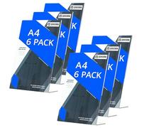 QWORK® Pack de 6 Soporte para Letreros de Acrílico A4 - Expositores de Sobremesa Transparentes en Forma de L - Porta Menús y Pósteres