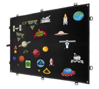 QWORK® Panel de exhibición parches tácticos, 110x70CM negro estera de gancho para parches tácticos con ojales, para distintivos, estampillas y parches