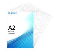 QWORK® Papel de Calco A2 112 g/m², 25 Hojas - Láminas de Papel Cebolla Transparente Compatible con Inyección de Tinta y Láser