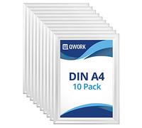 QWORK® Paquete de 10 Marco a Presión - A4 - Perfil de Aluminio de 25 mm - para Póster, Certificados, Dibujos