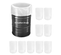 QWORK Paquete de 10 revestimientos de tambor de plástico transparente de 55 galones, resistentes a prueba de fugas, bolsas transparentes para marinar y salmuera, sin BPA, 5.5 mil