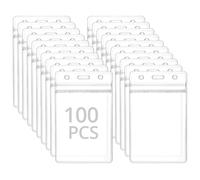 QWORK® Paquete de 100 Tarjeteros Verticales para Cordón, 115x70 mm Funda de Tarjeta de Identificación Transparente para Tamaño de Tarjeta 90x60 mm