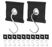 QWORK® Paquete de 12 Ojales para tubería con 12 Ganchos en S para riel de tubería de 5/6 mm - 7/8 mm, Ganchos para Tiras de tubería, Accesorios para riel de tubería