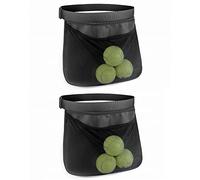 QWORK Paquete de 2 bolsas de soporte para pelotas de tenis, bolsa de bola, bolsa de malla para la cadera, accesorio de sujeción para mujeres, falda para hombres, cintura para cadera, con 6-8 bolas de pepinillo o tenis