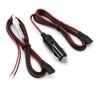 QWORK Paquete de 2 cables de alimentación de radio CB de 3 pines, 16 AWG, cable de repuesto resistente de 12 V con enchufe para encendedor de cigarrillos y coleta fusionada compatible con Cobra