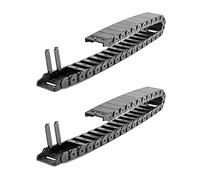 QWORK Paquete de 2 cadenas de arrastre de cable semicerradas R28, cadena de plástico de alta dureza, 1 m de longitud, 18 mm x 50 mm (interior alto x ancho interior)