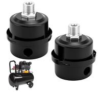 QWORK® Paquete de 2 Compresor de aire Silenciador, silenciador de ruido de filtro aire compresor de metal, 5/8 "PT 16mm