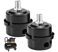QWORK® Paquete de 2 Compresor de aire Silenciador, silenciador de ruido de filtro aire compresor de metal, 1/4 "PT 12 mm