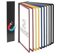 QWORK® Paquete de 2 Sistema de paneles de pared magnéticos con 10 Paneles de pantalla A4 - Incluye placa magnética y tornillos para una fácil instalación