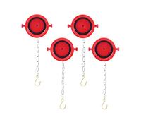 QWORK Paquete de 4 accesorios y cadenas elevadoras de conexión de manguera de incendios de plástico, 1-1/2 pulgadas NST/NH antirrobo tapa antirrobo antirrobo FDC equipo de fuego, rojo
