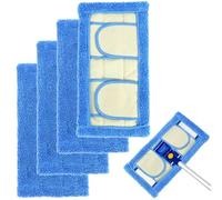 QWORK Paquete de 4 almohadillas reutilizables de microfibra para fregona de 32 x 17 cm, compatibles con Flash Speedmop, almohadillas de relleno resistentes, lavables a máquina hasta 100 veces