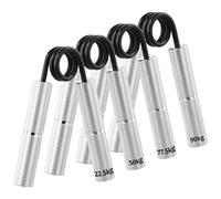 QWORK® Paquete de 4 entrenadores de fuerza de agarre de aluminio para antebrazo - 22,5/45/67,5/90 kg - Robusto y antideslizante