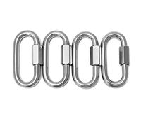 QWORK Paquete de 4 mosquetones Acero Inoxidable M8, mosquetón de Cadena para Equipos de Viaje al Aire Libre, hamacas y campamentos