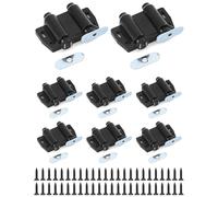 QWORK Paquete de 8 cierres magnéticos dobles con fuerte absorción para armarios y puertas, fácil de instalar con placas y tornillos