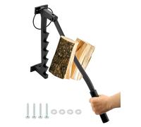 QWORK® Partidor de troncos manual, partidor de troncos montado en la pared de acero al carbono, adecuado para exteriores, hogar, camping