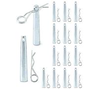 QWORK Pasadores de acoplamiento cónicos con clip R para luces de escenario, accesorios de armadura, juego de 15 pines de chaveta y clips de sujeción, accesorios de pasador de acoplador