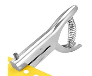 QWORK® Perforadora de un Solo Orificio de 6 mm - Perforadora Resistente para Papel, Tarjetas y PVC, con Capacidad de Perforación de hasta 2 mm (20 Hojas)