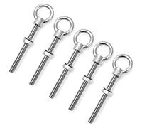 QWORK® Perno de ojo, pernos de argolla de acero inoxidable con tuerca, M10*100mm, 5 unidad