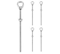 QWORK Perno de ojo roscados, paquete de 5 pernos de ojo de acero inoxidable de grado marino de 1/4 x 6 pulgadas de largo
