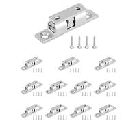 QWORK Pestillo de enganche de rodillo de tensión de doble bola, paquete de 12 accesorios de latón macizo con tornillos ajustables de doble bola de tensión, accesorio de pestillo para armario, muebles y puertas