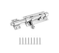 QWORK Pestillo de puerta de perno deslizante, 6.35 pulgadas (3/32 pulgadas) 304 de acero inoxidable pesado grueso barril perno con agujero para candado, cierres interiores de puerta acabado cepillado