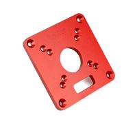 QWORK® Placa de inserción de mesa de enrutador universal de aleación de aluminio para carpintería, placa de fresado con casquillo de orificio central