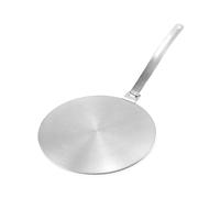 QWORK Placa difusora de calor de inducción de acero inoxidable de 9.45 pulgadas con asa, diseño de distribución uniforme del calor para gas, estufa de vidrio y cocina de inducción, compatible con