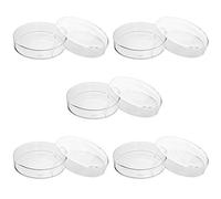 QWORK® Placas de Petri de Vidrio Borosilicato con Tapas para Laboratorio Experimento Estudios, 90mm x 20mm, 5 Piezas