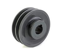 QWORK Polea/polea de doble ranura, diámetro de 1,25 cm, diámetro de 1 pulgada, polea de orificio fijo AK para correas A, 3L y 4L (A y AX), hierro fundido, 2AK44-1