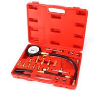 QWORK® Probador de presión de Combustible, medidor de presión de Combustible para Sistemas de inyección, medidor de presión de 0-140 PSI/0-10 Bar