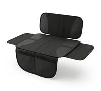 QWORK® Protector de Asiento de Coche para Silla Infantil con Bolsillos y Alas Laterales - Tejido Oxford 600D, Cubierta Acolchada Antideslizante para Cuero y Tela, Compatible con ISOFIX