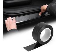 QWORK® Protectora Película Fibra Carbono Coche, 5 cm x 10 m Adhesivo Fibra Carbono Autoadhesiva, Película Protectora de Parachoques de Coche