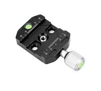 QWORK® QR-50 Abrazadera Universal de Placa de liberación rápida Compatible con Arca Swiss, con Nivel de Burbuja, para rótula de Bola de trípode, Adaptador de 1/4" a 3/8"