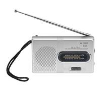 QWORK® Radio a Pilas portátil Am/FM, Radio Bolsillo con Conector para Auriculares, Antena telescópica, Altavoz, para Camping, Actividades al Aire Libre (no Incluye Pilas)