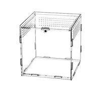 QWORK® Recipientes de Acrílico, Caja de Alimentación de Insectos, 15 × 15 × 15 cm para Mantis, arañas, lagartos, Caracoles