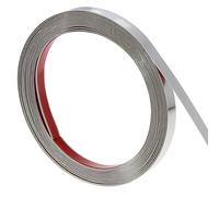 QWORK® Recorte de metal cepillado de 5 m x 1 cm, moldura de pared de acero inoxidable autoadhesiva para decoración del hogar