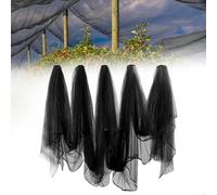 QWORK® Red de Insectos, 3 × 10 m Mosquitera al Aire Libre, Negra Malla Antipajaros, para protección de Plantas y decoración de Halloween