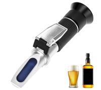 QWORK® Refractómetro portátil para Vino con ATC, Doble Escala Brix 0-40% y Alcohol 0-25% para elaboración de Cerveza casera y Vino