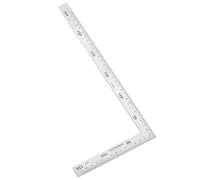 QWORK® Regla Cuadrada en Forma de L de Acero Inoxidable, 150 x 300 mm, Regla de Ángulo Recto de Doble Cara para Oficina, Construcción y Carpintería